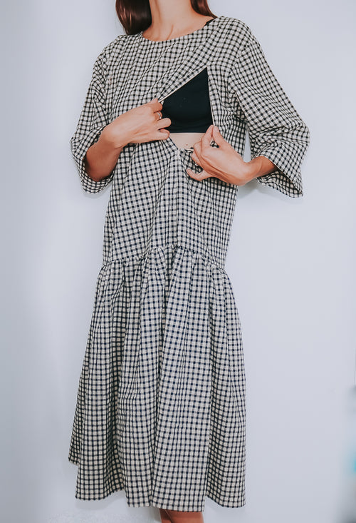 The Mira Nursing Dress Black