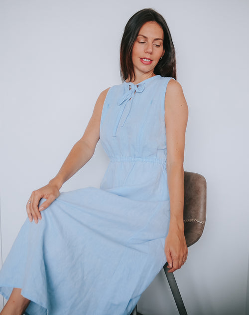 The Kaha Nursing Dress Blue